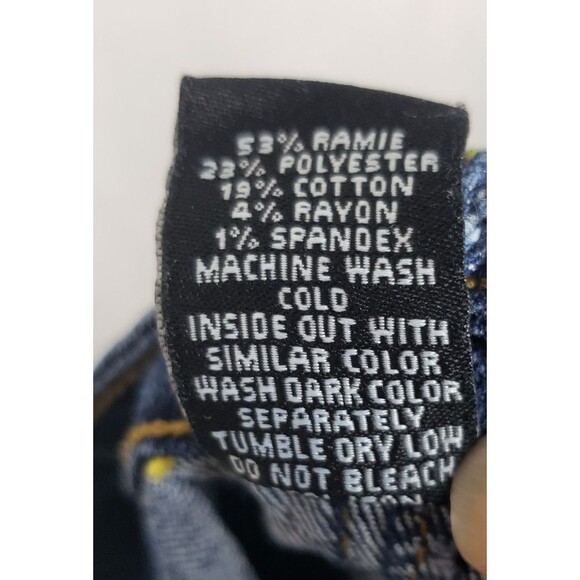 South Pole Capri Jean Pants 22 Denim Bermuda Shorts Gold Trim Cuffed Y2K Hip Hop - Picture 5 of 6